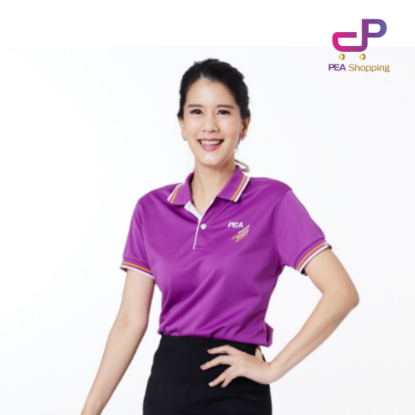 รูปภาพของ เสื้อโปโลสีม่วง พร้อมตราสัญลักษณ์ PEA หญิง